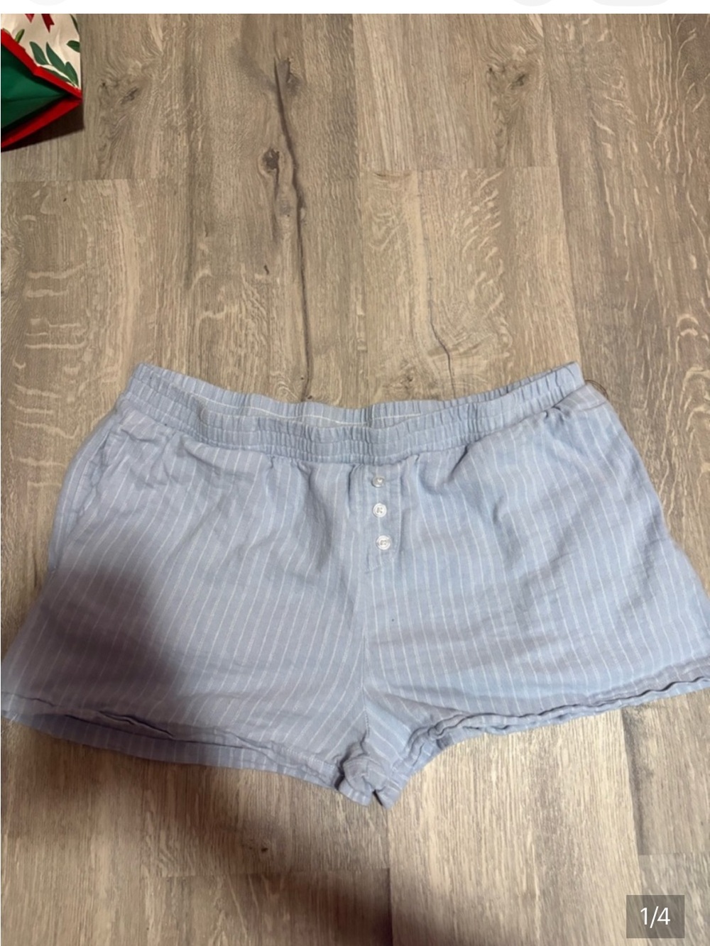 3 for $14 Ardene Light Blue Pinstripe Cotton Lounge Shorts L-XL